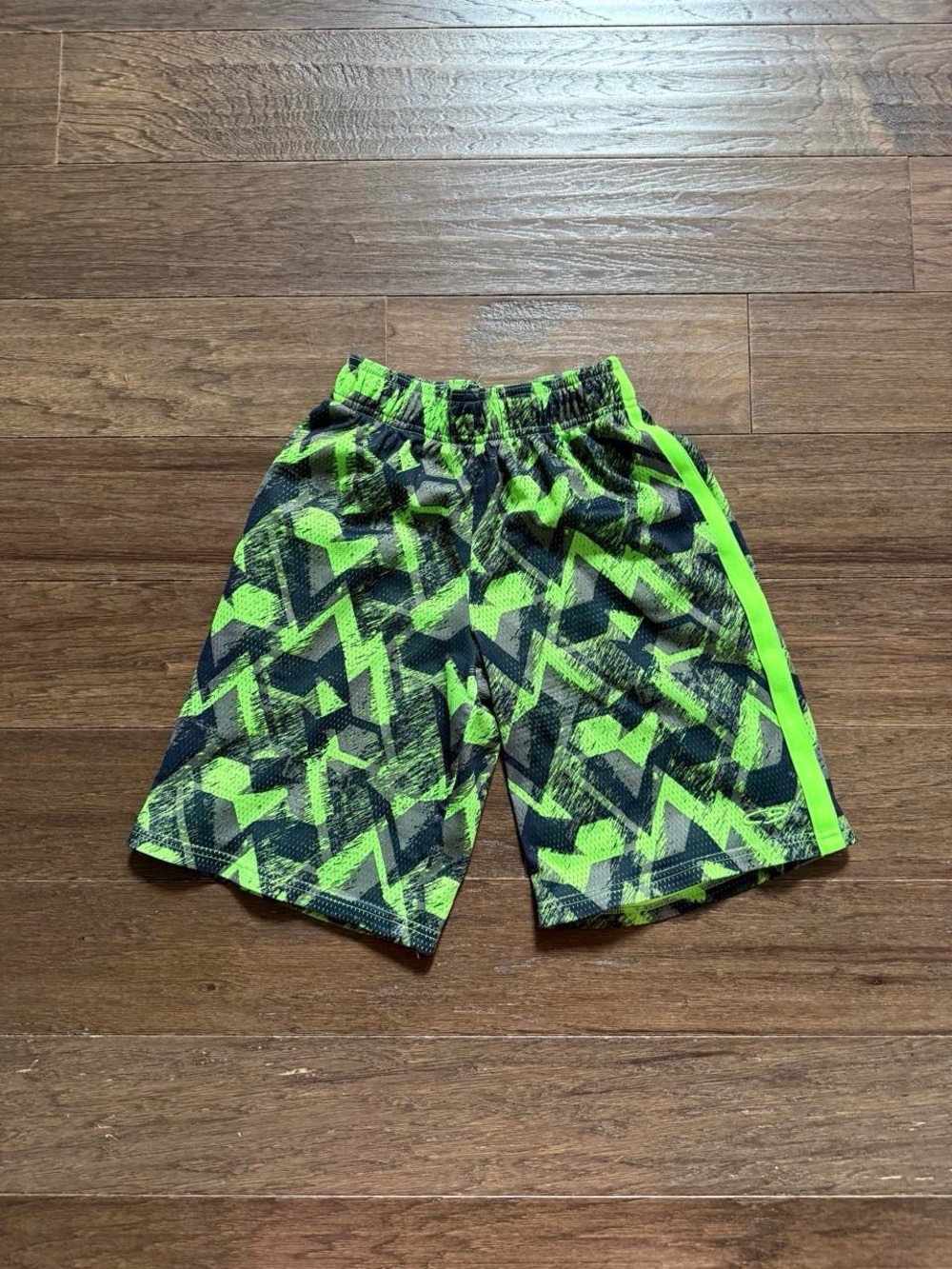 Champion Kids Neon Green & Black Patterned Athletic Shorts